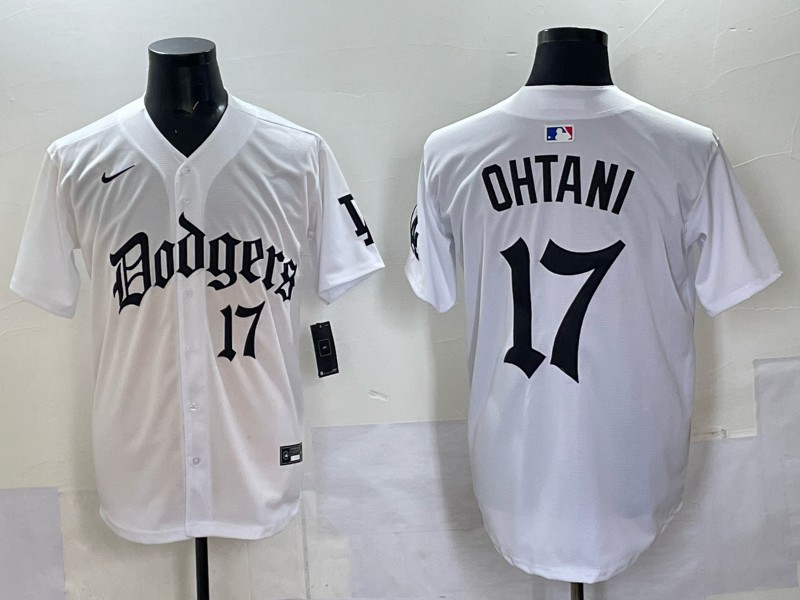 Men Los Angeles Dodgers 17 Ohtani white Nike 2025 MLB jersey 001